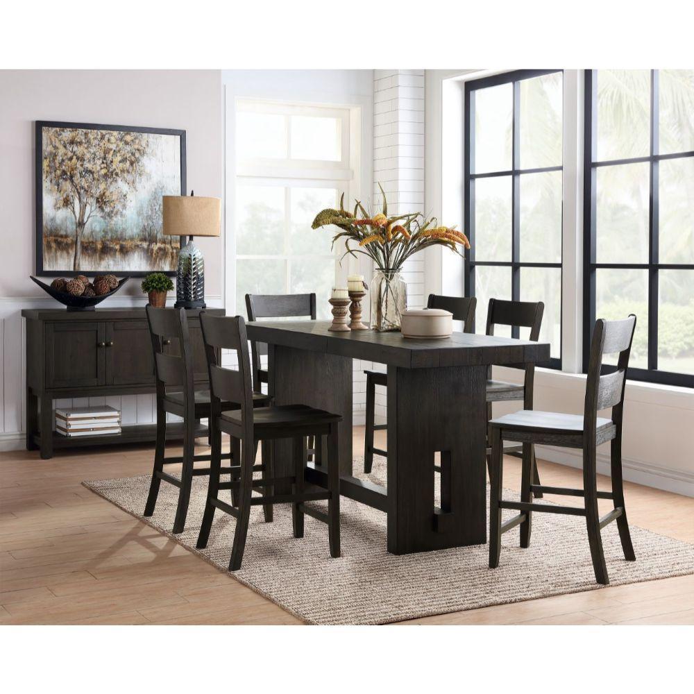 Haddie Counter Height Table Distressed Walnut FredCo