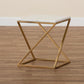 Hadley Modern and Contemporary Gold Finished Metal End Table with Marble Tabletop FredCo
