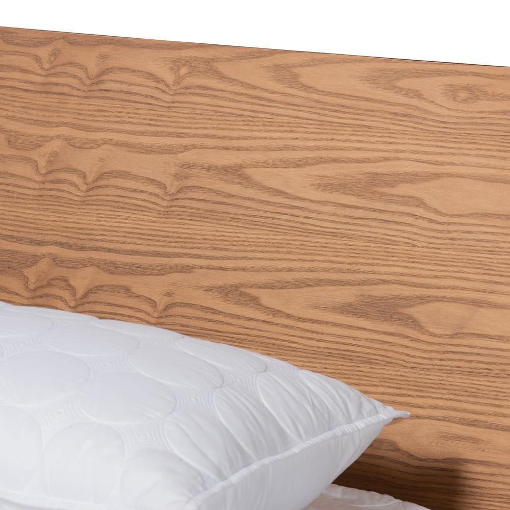Haines Modern and Contemporary Walnut Brown Finished Wood Full Size Platform Bed FredCo