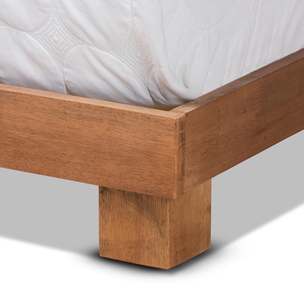 Haines Modern and Contemporary Walnut Brown Finished Wood King Size Platform Bed FredCo