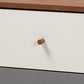 Halden Mid-Century Modern Multicolor Walnut Brown and Grey Gradient Finished Wood 2-Door Dining Room Sideboard Buffet FredCo