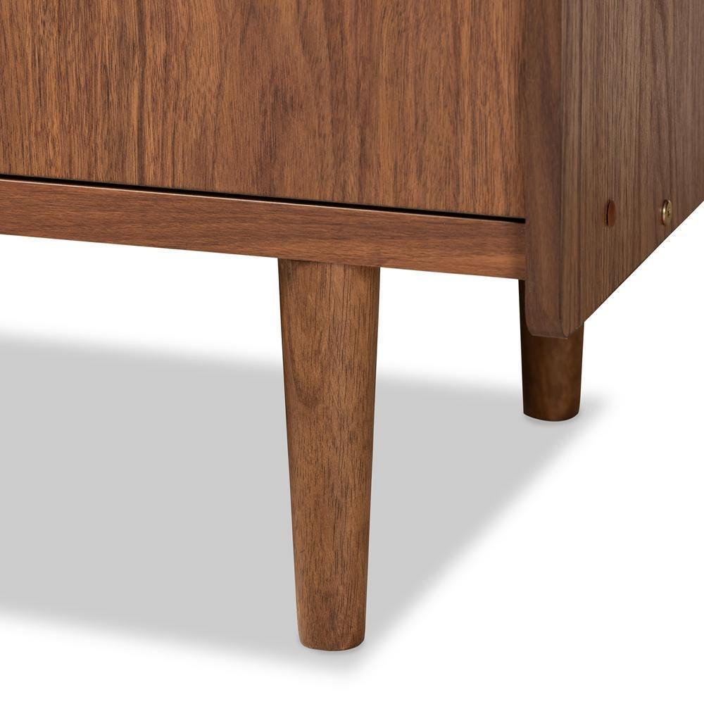 Halden Mid-Century Modern Multicolor Walnut Brown and Grey Gradient Finished Wood 2-Door Dining Room Sideboard Buffet FredCo