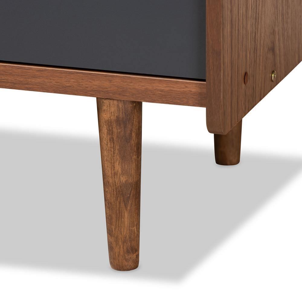 Halden Mid-Century Modern Multicolor Walnut Brown and Grey Gradient Finished Wood 6-Drawer Dresser FredCo