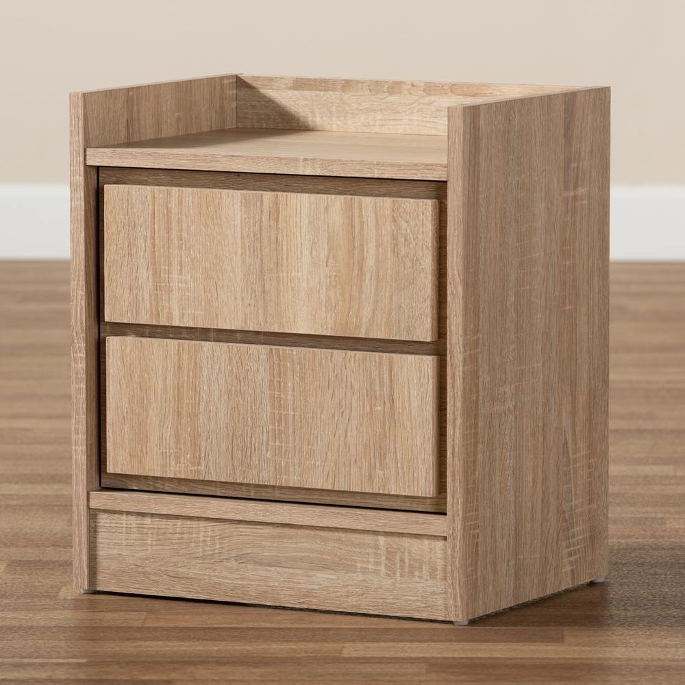 Hale Modern and Contemporary Oak Finished Wood 1-Door Nightstand FredCo