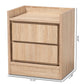 Hale Modern and Contemporary Oak Finished Wood 1-Door Nightstand FredCo