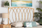 Halia Modern Bohemian Natural Brown Rattan Queen Size Wall-mount Headboard FredCo