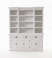 Halifax Classic White Kitchen Hutch Cabinet with 5 Doors 3 Drawers BCA605 FredCo