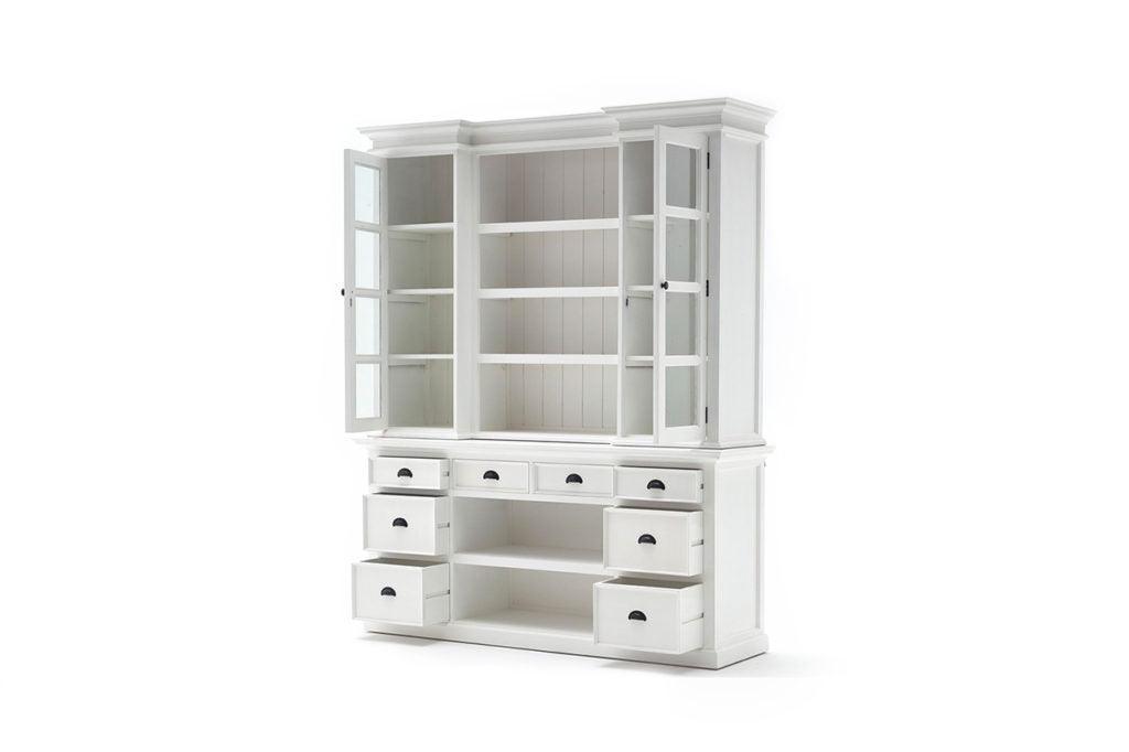 Halifax Classic White Library Hutch with Basket Set BCA600 FredCo