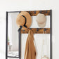 Hall Tree with Hooks and Mirror Rustic Brown FredCo