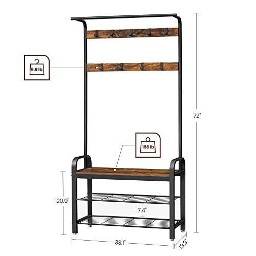 Hall Tree with Shoe Bench FredCo