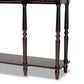 Hallan Classic and Traditional French Provincial Dark Brown Finished Wood 3-Drawer Console Table FredCo