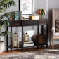 Hallan Classic and Traditional French Provincial Dark Brown Finished Wood 3-Drawer Console Table FredCo