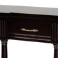 Hallan Classic and Traditional French Provincial Dark Brown Finished Wood 3-Drawer Console Table FredCo