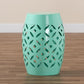 Hallie Modern and Contemporary Aqua Finished Metal Outdoor Side Table FredCo