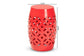 Hallie Modern and Contemporary Red Finished Metal Outdoor Side Table FredCo