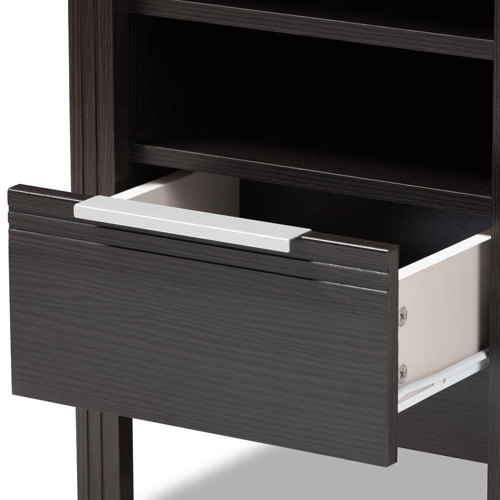 Hamish Modern and Contemporary Wenge Brown Finished 1-Drawer Nightstand FredCo