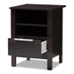 Hamish Modern and Contemporary Wenge Brown Finished 1-Drawer Nightstand FredCo