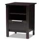 Hamish Modern and Contemporary Wenge Brown Finished 1-Drawer Nightstand FredCo
