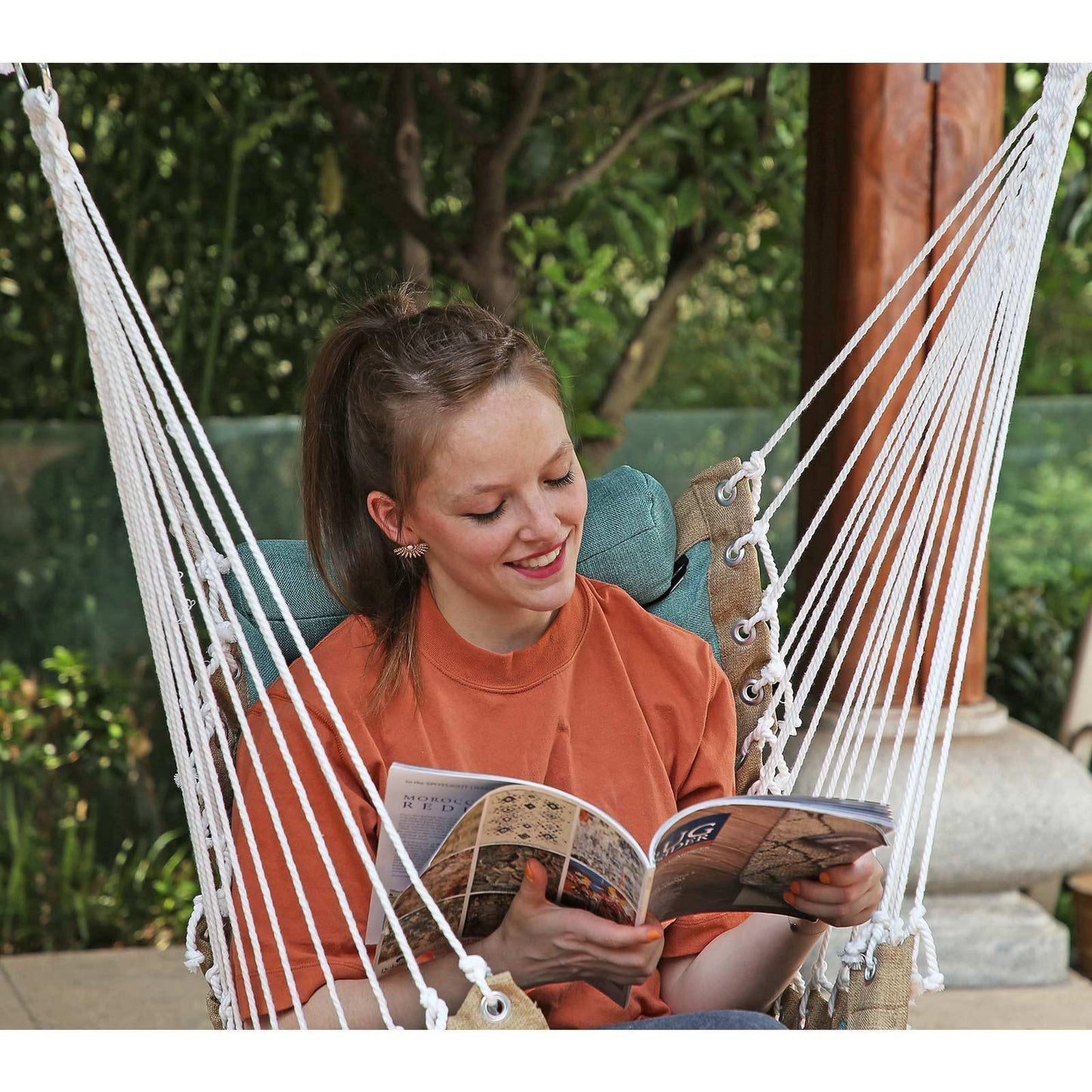 Hammock Chair Green and Khaki FredCo