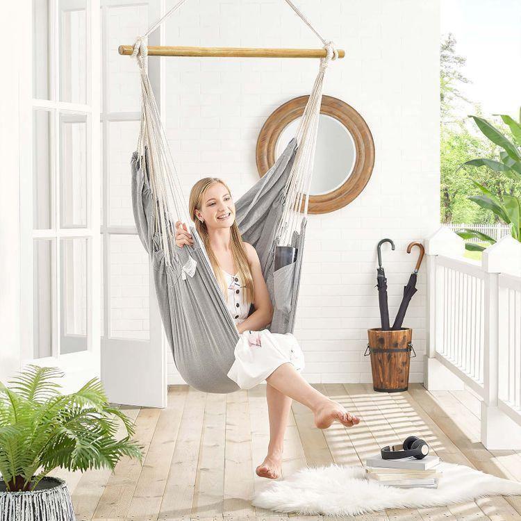 Hammock Chair with Stand Gray FredCo