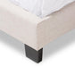 Hampton Modern and Contemporary Light Beige Fabric Upholstered Queen Size Bed FredCo