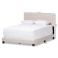 Hampton Modern and Contemporary Light Beige Fabric Upholstered Queen Size Bed FredCo