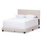 Hampton Modern and Contemporary Light Beige Fabric Upholstered Queen Size Bed FredCo