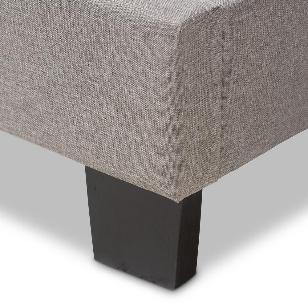 Hampton Modern and Contemporary Light Grey Fabric Upholstered Queen Size Bed FredCo