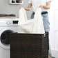 Handwoven Divided Clothes Hamper Brown FredCo