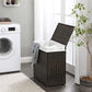 Handwoven Divided Clothes Hamper Brown FredCo