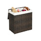 Handwoven Divided Clothes Hamper Brown FredCo