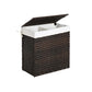 Handwoven Divided Clothes Hamper Brown FredCo
