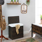 Handwoven Divided Clothes Hamper Brown FredCo