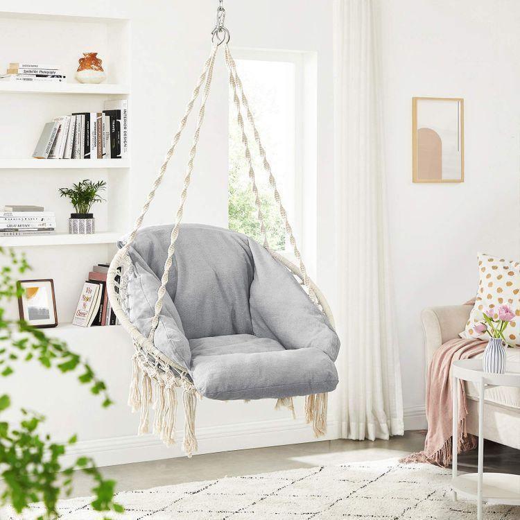 Hanging Chair Cloud White and Gray FredCo