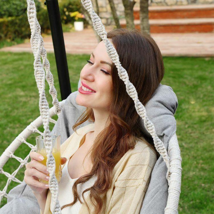 Hanging Chair Cloud White and Gray FredCo