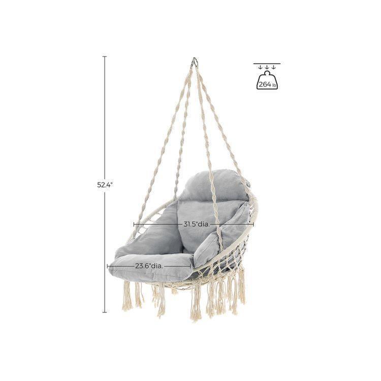 Hanging Chair Cloud White and Gray FredCo
