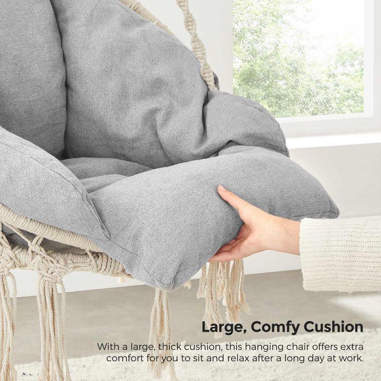 Hanging Chair Cloud White and Gray FredCo