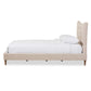 Hannah Mid-Century Modern Beige Linen King Size Platform Bed FredCo