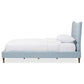 Hannah Mid-Century Modern Sky Blue King Size Fabric Platform Bed FredCo