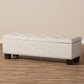 Hannah Modern and Contemporary Beige Fabric Upholstered Button-Tufting Storage Ottoman Bench FredCo