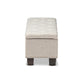 Hannah Modern and Contemporary Beige Fabric Upholstered Button-Tufting Storage Ottoman Bench FredCo