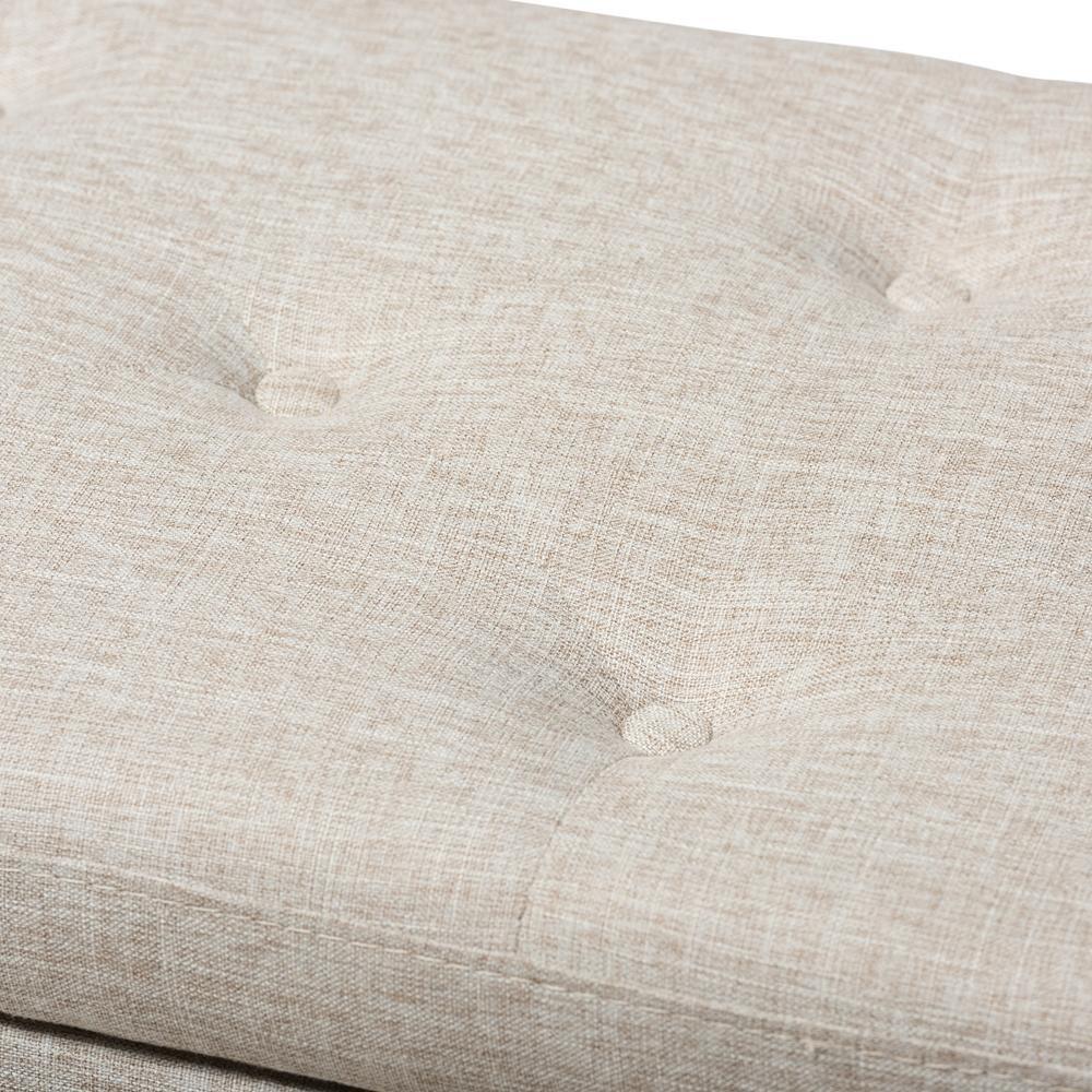Hannah Modern and Contemporary Beige Fabric Upholstered Button-Tufting Storage Ottoman Bench FredCo
