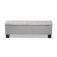 Hannah Modern and Contemporary Grayish Beige Fabric Upholstered Button-Tufting Storage Ottoman Bench FredCo