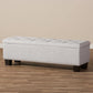 Hannah Modern and Contemporary Grayish Beige Fabric Upholstered Button-Tufting Storage Ottoman Bench FredCo