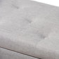 Hannah Modern and Contemporary Grayish Beige Fabric Upholstered Button-Tufting Storage Ottoman Bench FredCo