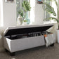 Hannah Modern and Contemporary Grayish Beige Fabric Upholstered Button-Tufting Storage Ottoman Bench FredCo