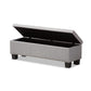 Hannah Modern and Contemporary Grayish Beige Fabric Upholstered Button-Tufting Storage Ottoman Bench FredCo