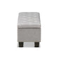 Hannah Modern and Contemporary Grayish Beige Fabric Upholstered Button-Tufting Storage Ottoman Bench FredCo