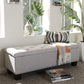 Hannah Modern and Contemporary Grayish Beige Fabric Upholstered Button-Tufting Storage Ottoman Bench FredCo