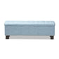 Hannah Modern and Contemporary Light Blue Fabric Upholstered Button-Tufting Storage Ottoman Bench FredCo